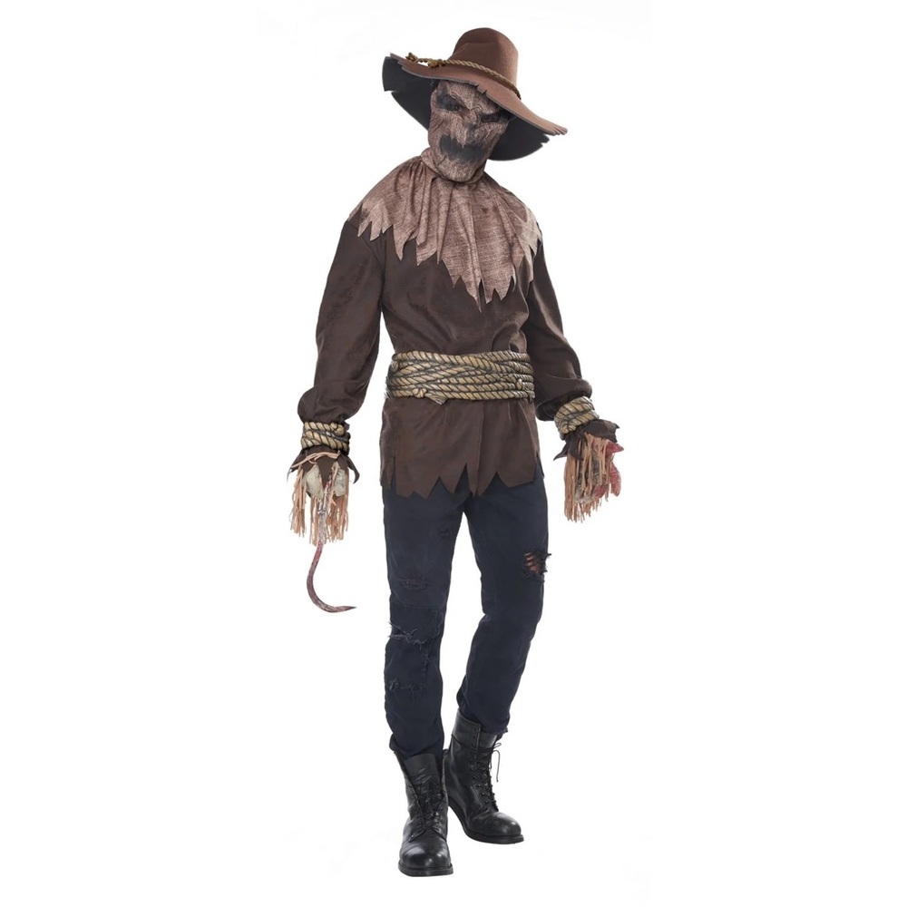 Killer In The Corn Field Adult costume with oversized corkscrew accessory.